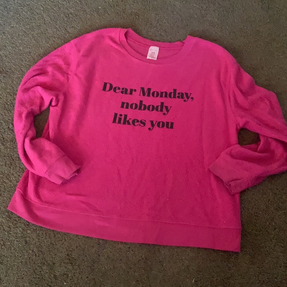 Dear Monday... graphic sweatshirt hot pink size XL - Picture 8 of 8